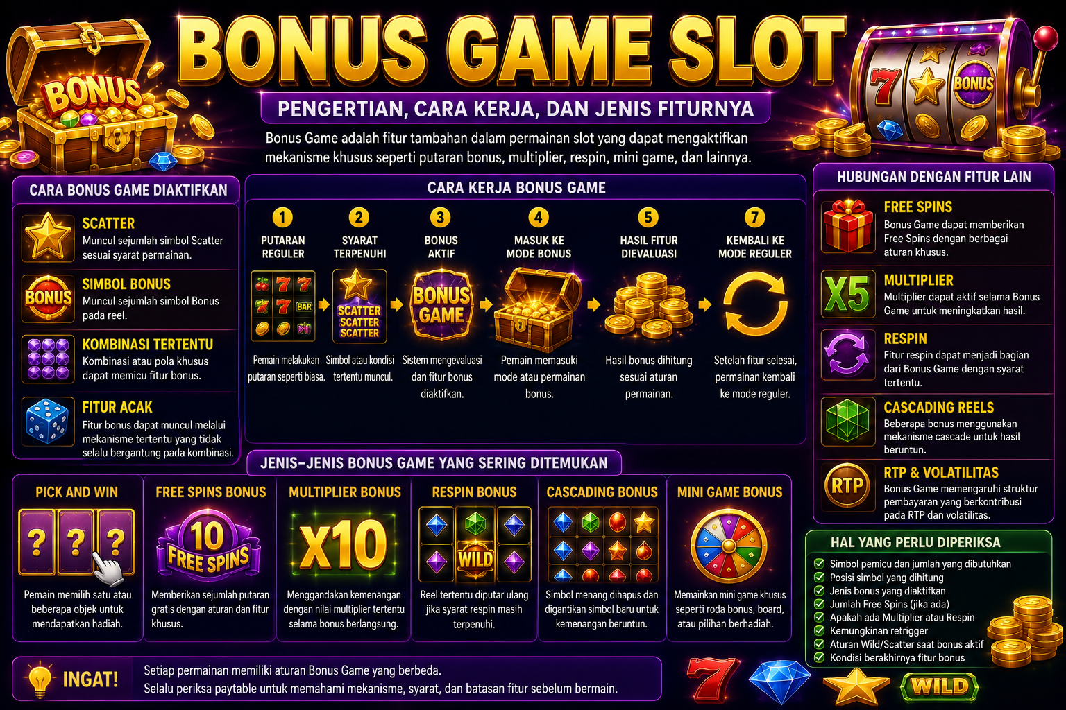 Bonus Game Slot: Pengertian, Cara Kerja, dan Jenis Fiturnya